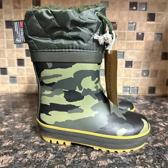 Snow Boots Boys Wellies Size SolarRain Shoes New Boys Size Green